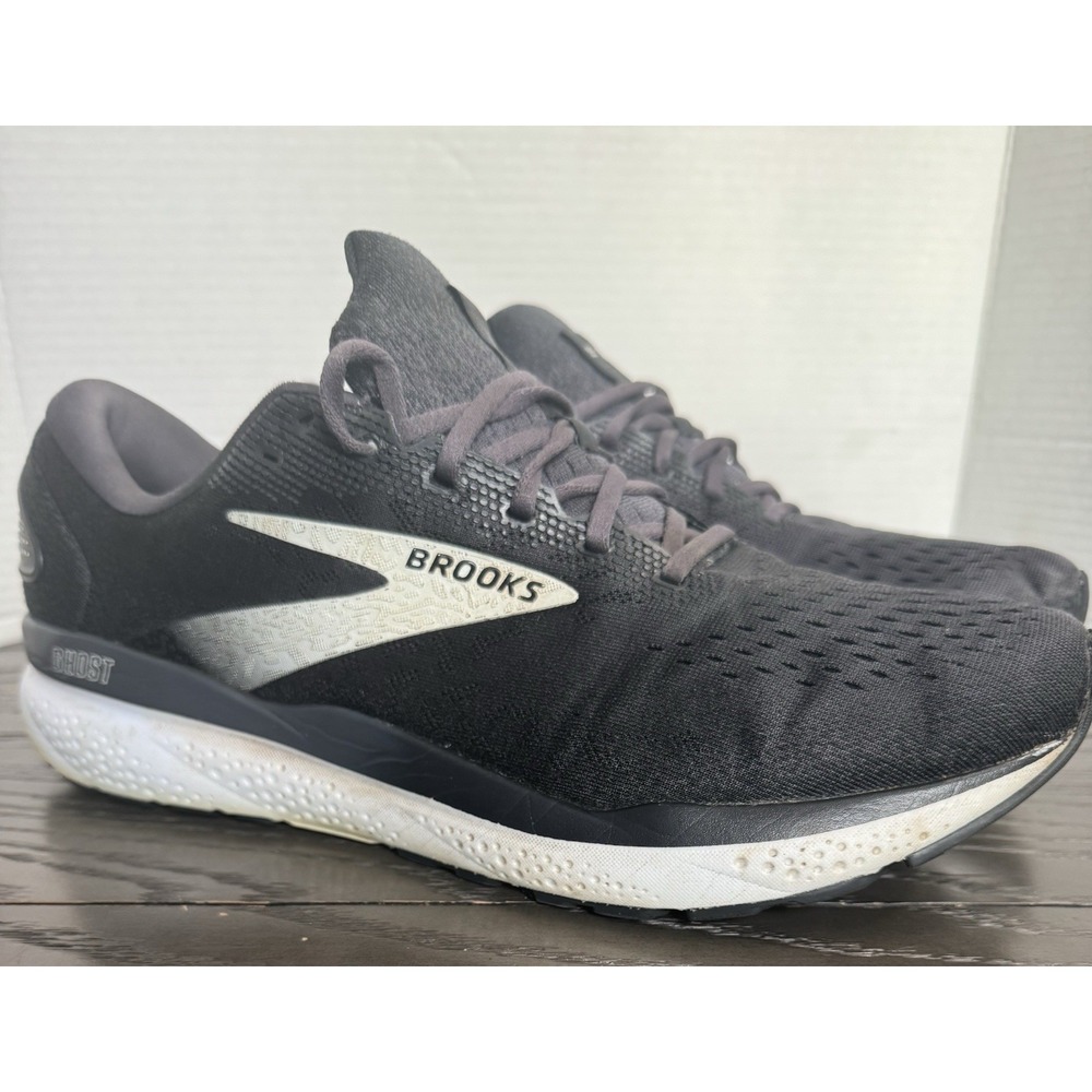 Brooks Ghost 16 Men's Size 14 (Medium) D Running Shoes Black, Grey & White